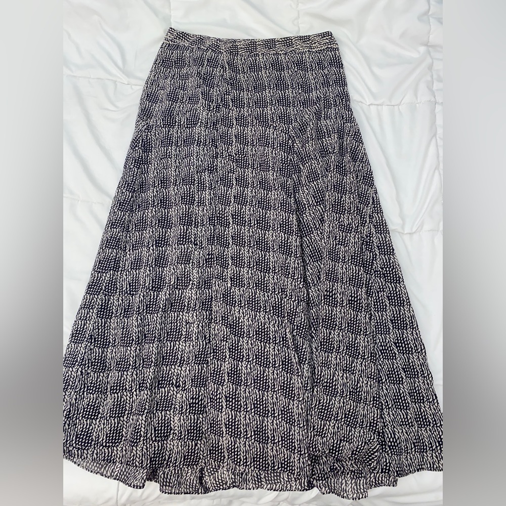 CAbi Chloe high waisted long patterned skirt